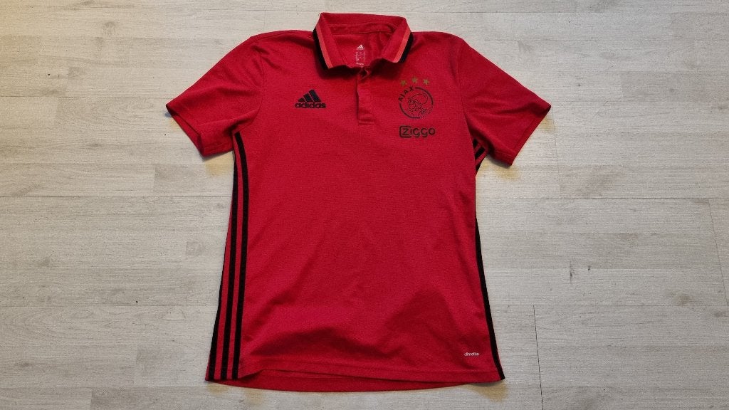 Ajax Training Polo! Seizoen 15/16! Sponsor! Mt M!, Ophalen of Verzenden, Zo goed als nieuw, Rood, Voetbal