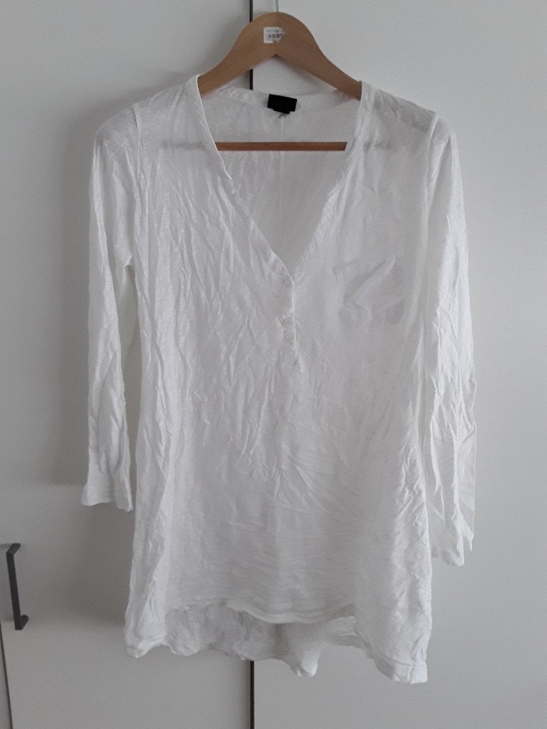 H&M Witte Blouse Shirt Met Zakje Maat L, Maat 38/40 (M), H&M, Wit, Ophalen of Verzenden