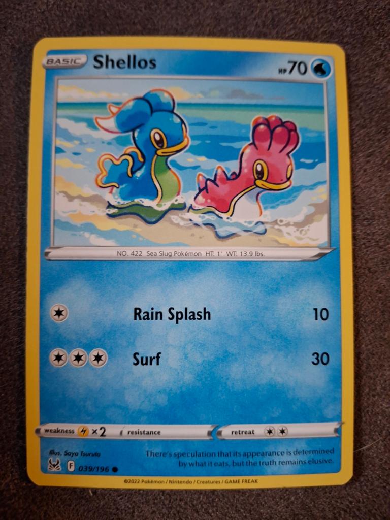 Shellos Pokémon Kaart 039/196 - Nieuwstaat, Ophalen of Verzenden, Zo goed als nieuw, Losse kaart