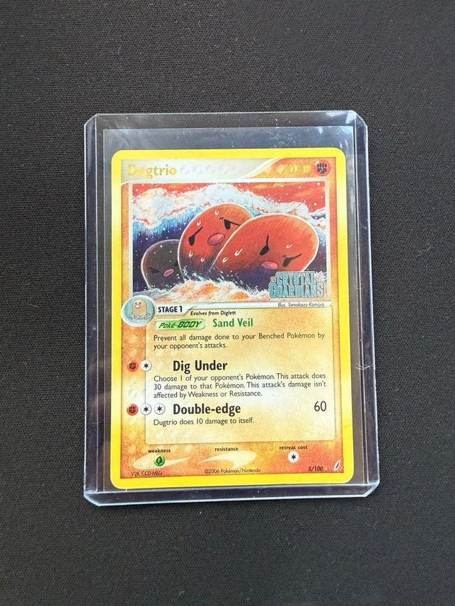 Dugtrio Holo 5/100 EX Crystal Guardians Pokémon Kaart, Ophalen of Verzenden, Zo goed als nieuw, Losse kaart