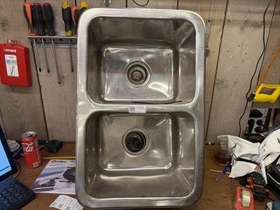 Dubbele Wasbak 60x40, Niet ingevuld, Gebruikt, Niet ingevuld, Niet ingevuld