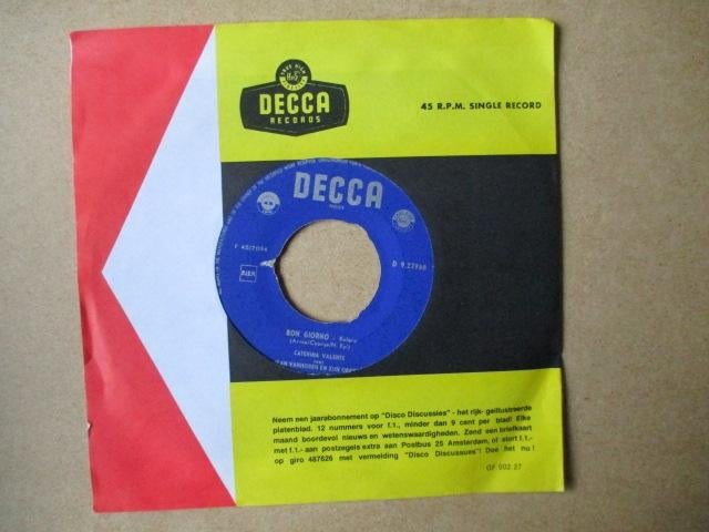 s5151 caterina valente - bon giorno, Ophalen, Gebruikt, 7 inch, Single