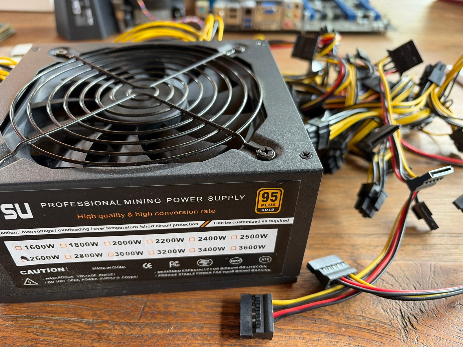 Sterke 2600W PSU voor Gaming PC / AI / Mining, Ophalen of Verzenden, Gebruikt