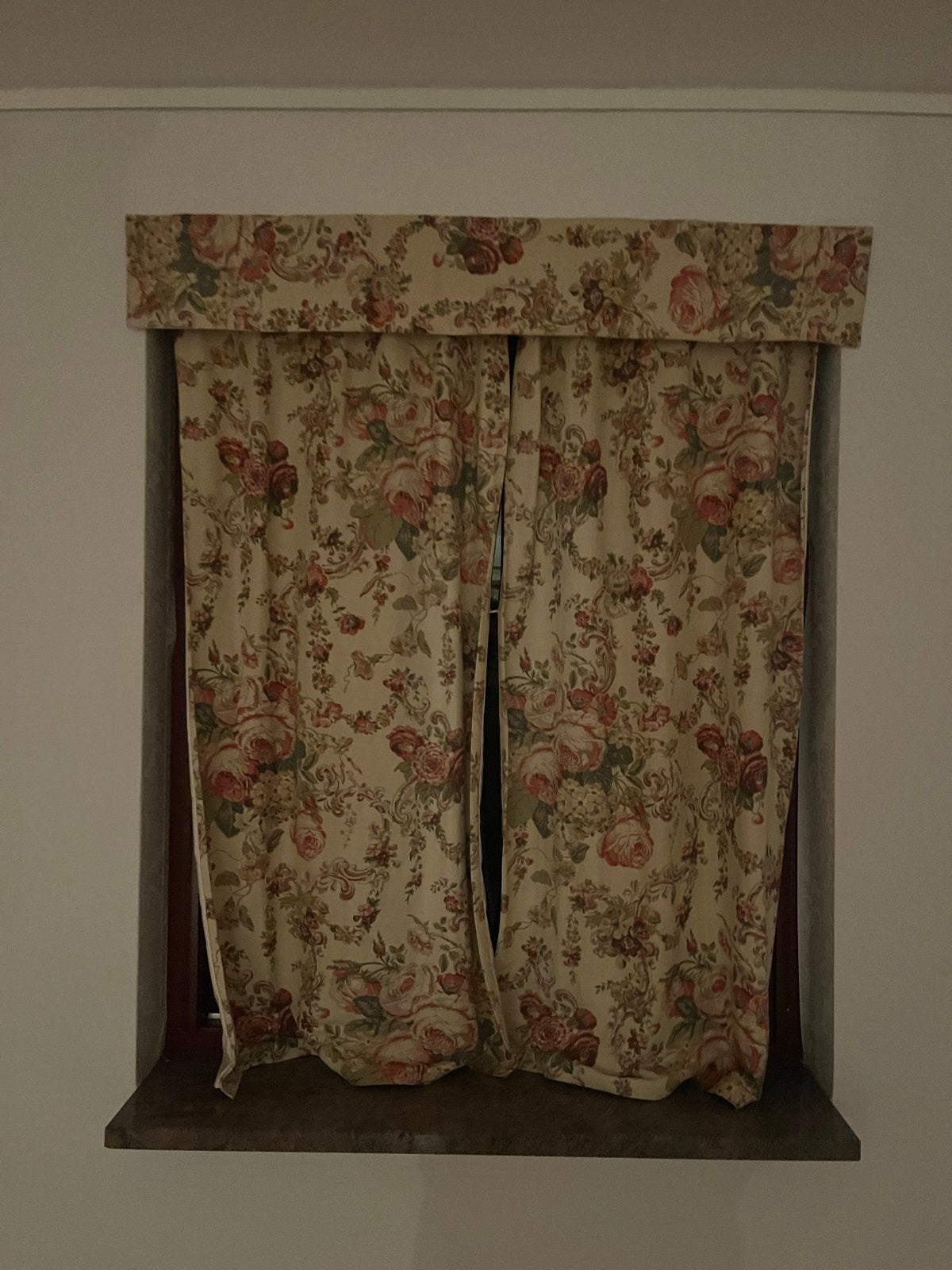Bloemenpatroon gordijnen - Set van 2, Ophalen, Gordijn, Crème, Polyester