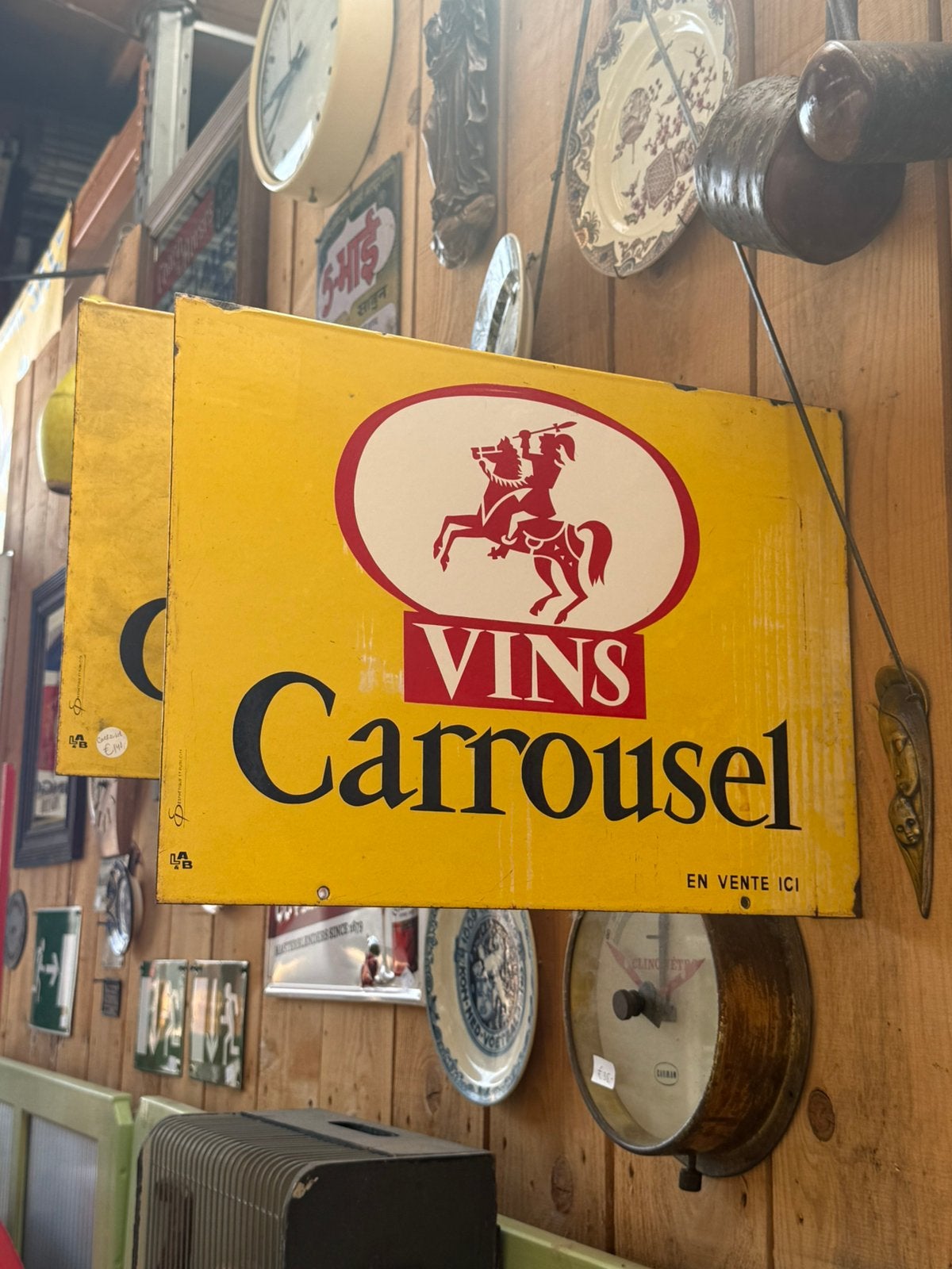 Vins emaille reclamebord, Reclamebord, Gebruikt, Ophalen of Verzenden, X