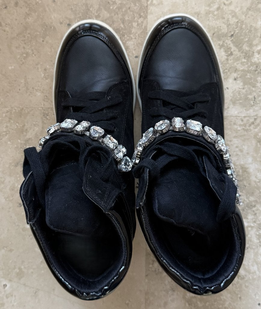 Half hoge schoenen  met stenen op klittenband zwart maat 38, Zwart, Lage of Enkellaarzen, Ophalen of Verzenden, Gedragen