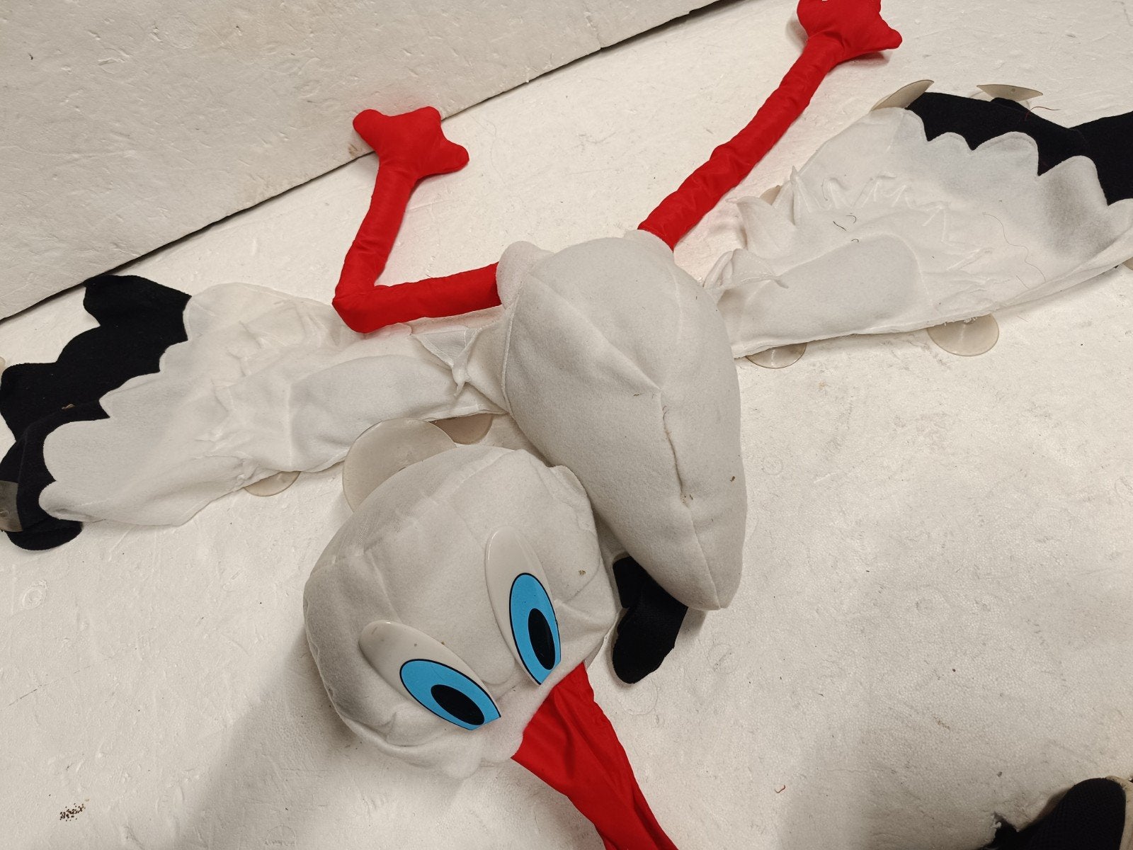 ooievaar die door ruit vliegt baby geboorte geboortebord, Gebruikt, Ophalen of Verzenden