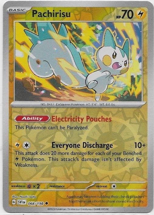 Scarlet & Violet,  Pachirisu [reverse] 68/198, Verzenden, Nieuw, Losse kaart