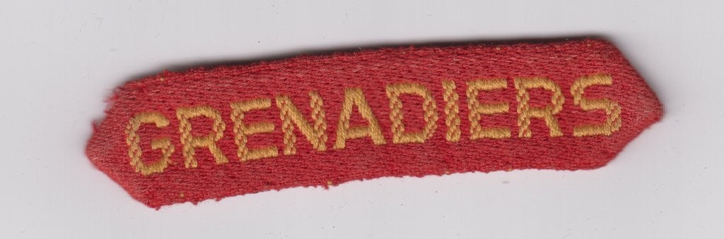 naambandje Grenadiers, Verzamelen, Ophalen of Verzenden, Landmacht, Nederland, Embleem of Badge