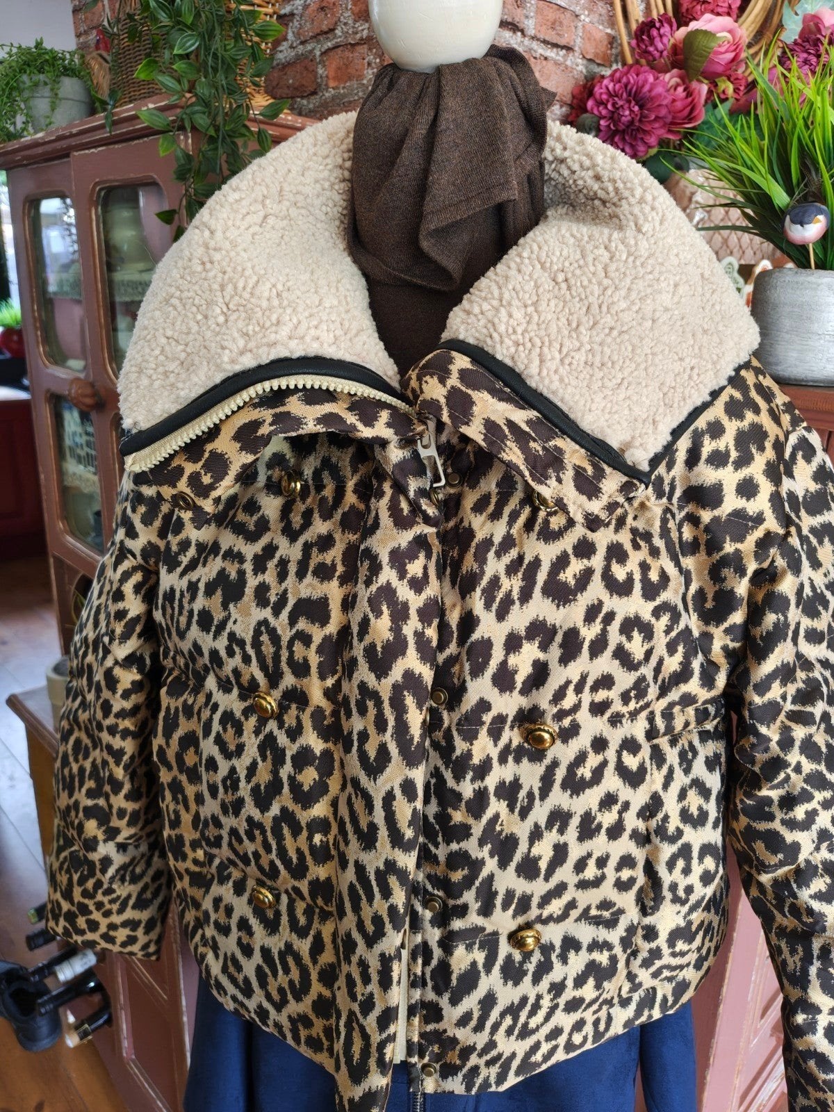jas gewatteerd bomber maat xxl luipaardprint, Kleding | Dames, Ophalen of Verzenden, Zo goed als nieuw, Maat 46/48 (XL) of groter