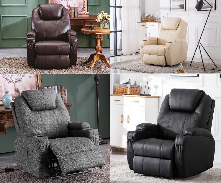 Zeer Comfortabele Verwarmde Massage Stoel. Relax Fauteuil., Nieuw, 75 tot 100 cm, Ophalen of Verzenden, Overige materialen