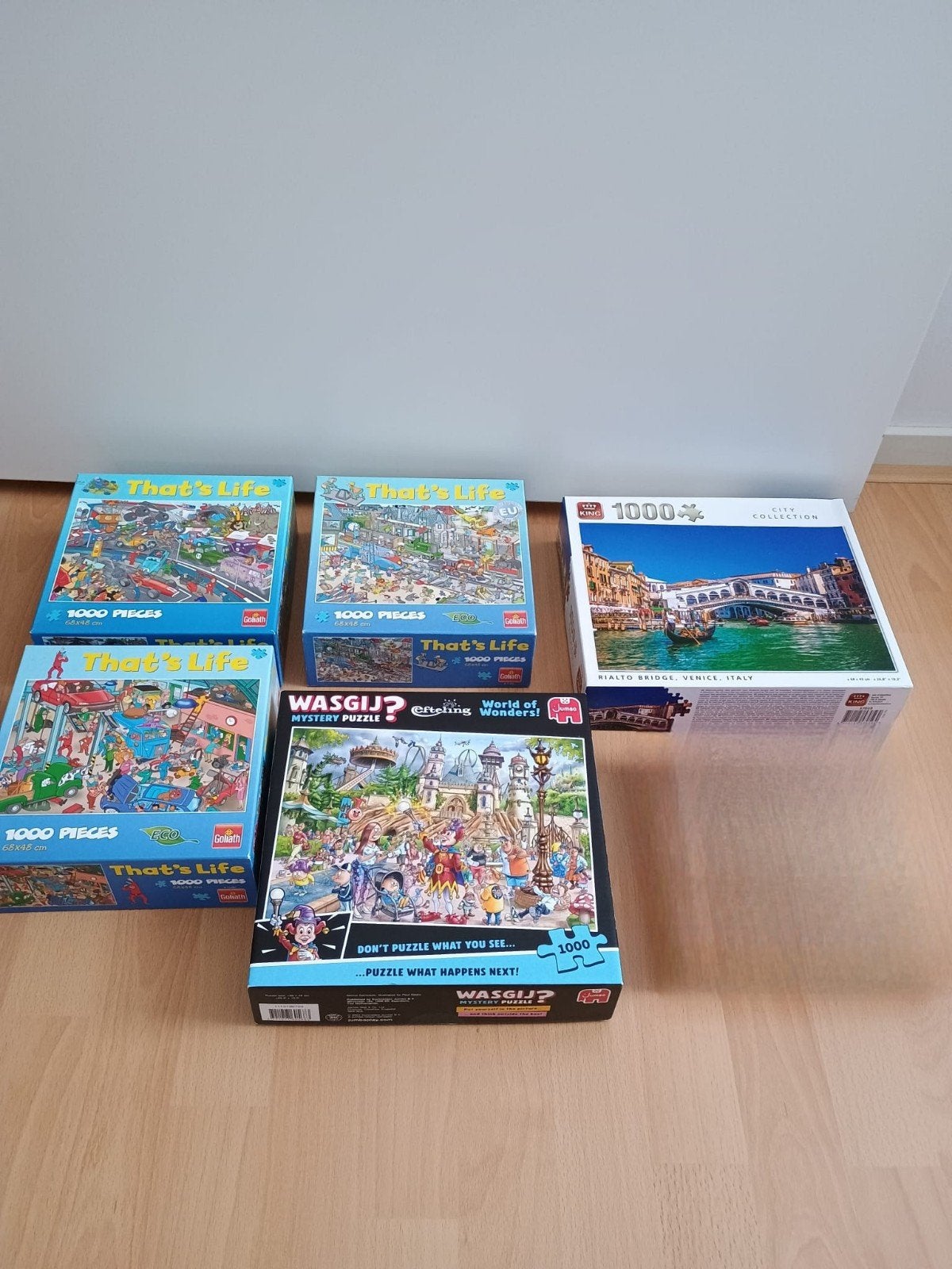 5 nette puzzels!! (Muntendam), Ophalen of Verzenden, 500 t/m 1500 stukjes, Zo goed als nieuw