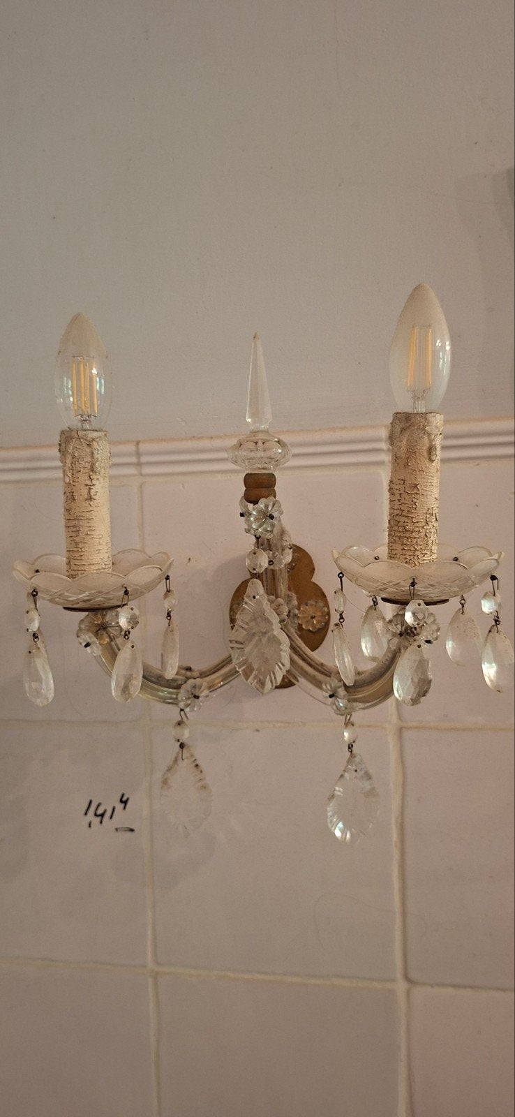Kristallen wandlampen 2st, Ophalen of Verzenden