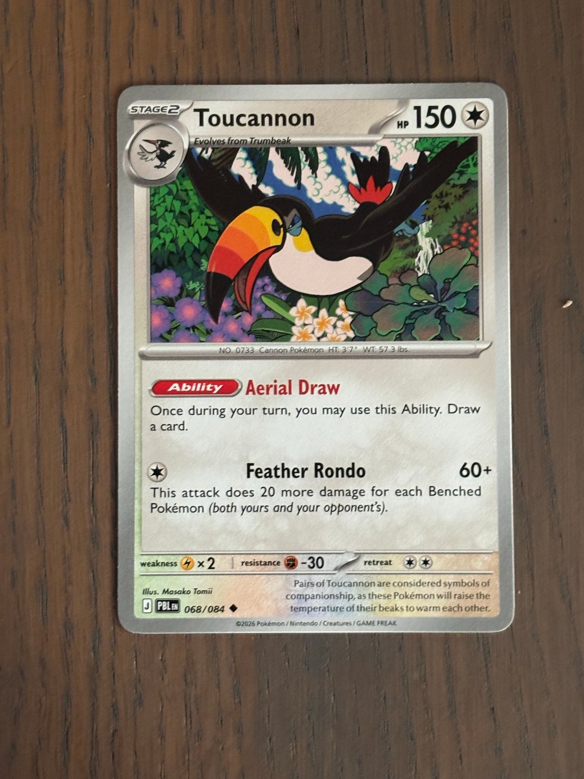 Pokémon Kaart Toucannon 068/084 - PBLB, Ophalen of Verzenden, Nieuw, Losse kaart
