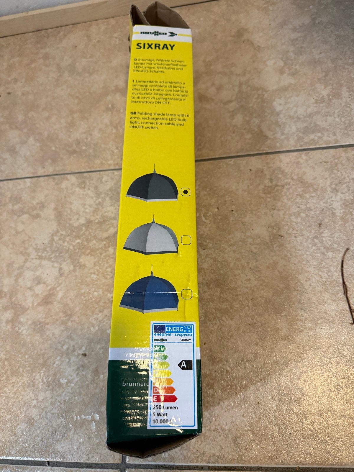 Brunner Sixray Opvouwbare Schaduwlamp met LED, Caravans en Kamperen, Ophalen, Nieuw