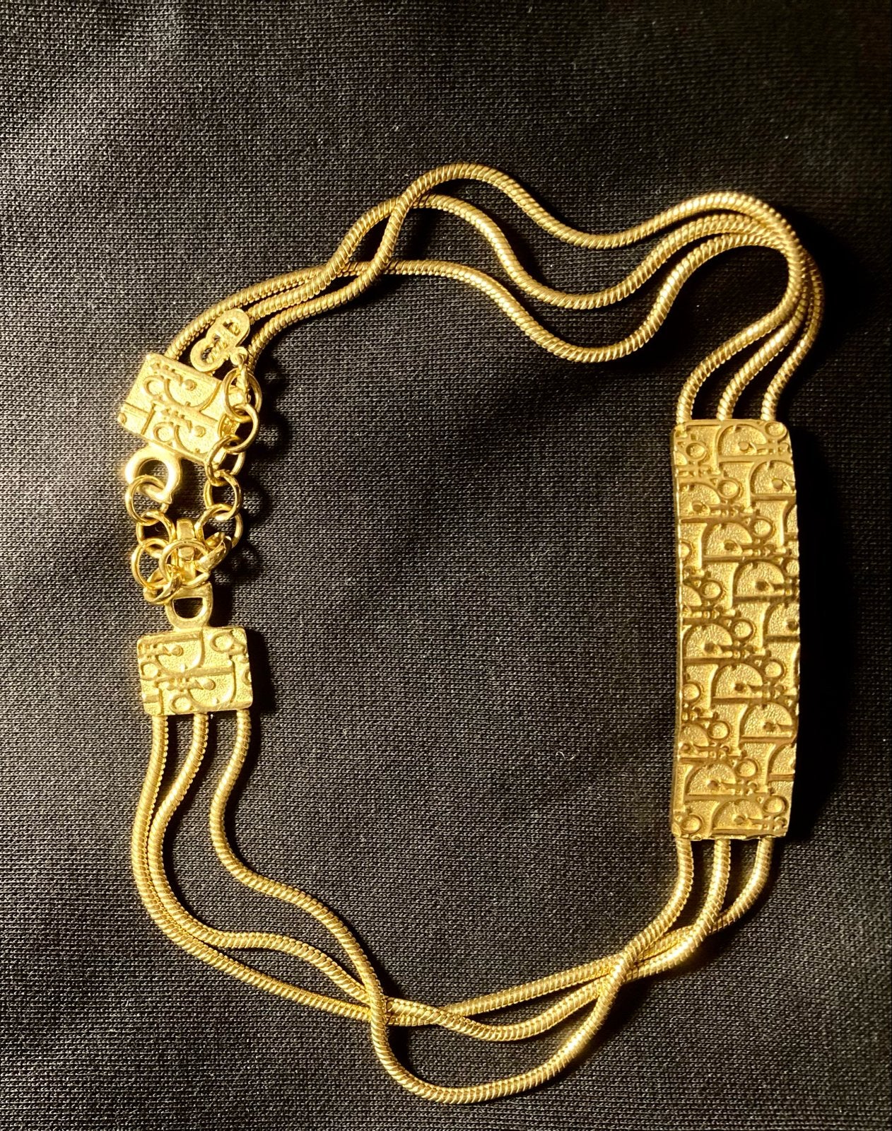 Vintage Christian Dior gouden chocker-ketting/armband, Ophalen of Verzenden, Gebruikt, Goud, Overige materialen