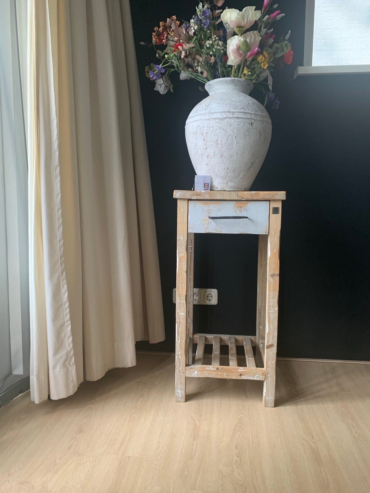 Bijzettafel nachtkastjes merk Zaltii old dutch landelijk, Ophalen, Zo goed als nieuw, Rond, Minder dan 55 cm