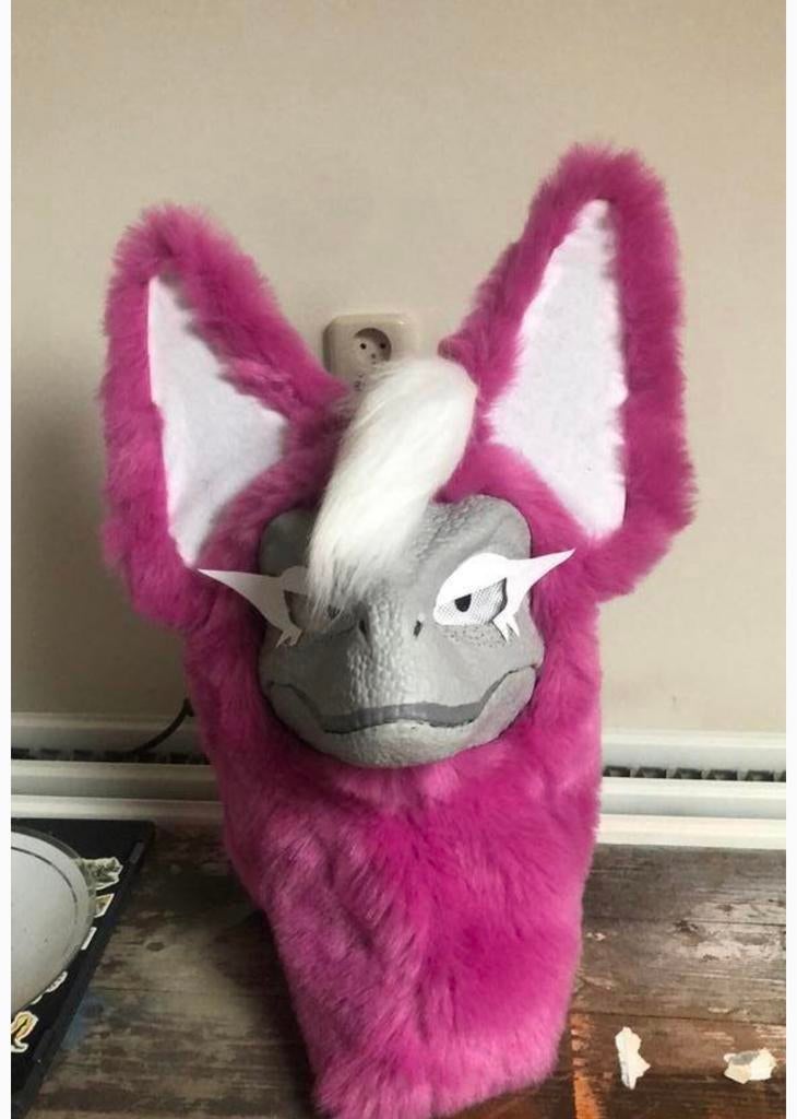 Fursuit dinomask, Ophalen of Verzenden, Zo goed als nieuw