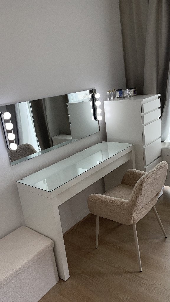 IKEA kaptafel Set (toilettafel, ladekast, stoel en spiegel), Ophalen, Zo goed als nieuw, 100 tot 150 cm, Minder dan 100 cm