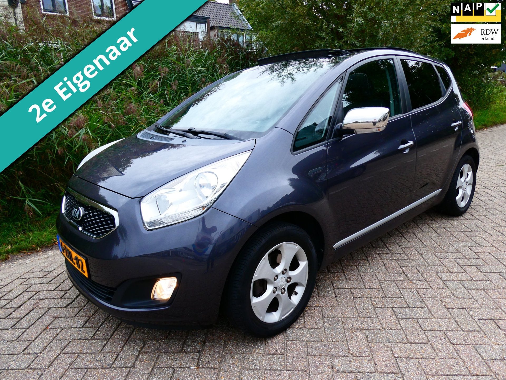 Kia Venga 1.4 CVVT 114.000km NAP 2e eig. Clima Cruise Navi S, Auto's, Voorwielaandrijving, Euro 5, Stof, Gebruikt