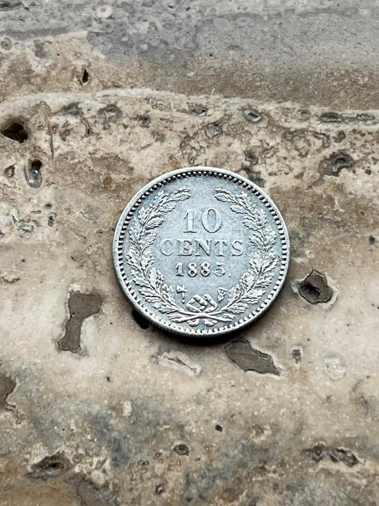 10 cent 1885 Willem III, zeer mooie kwaliteit, Postzegels en Munten, Munten | Nederland, Koning Willem III, Zilver, Ophalen of Verzenden