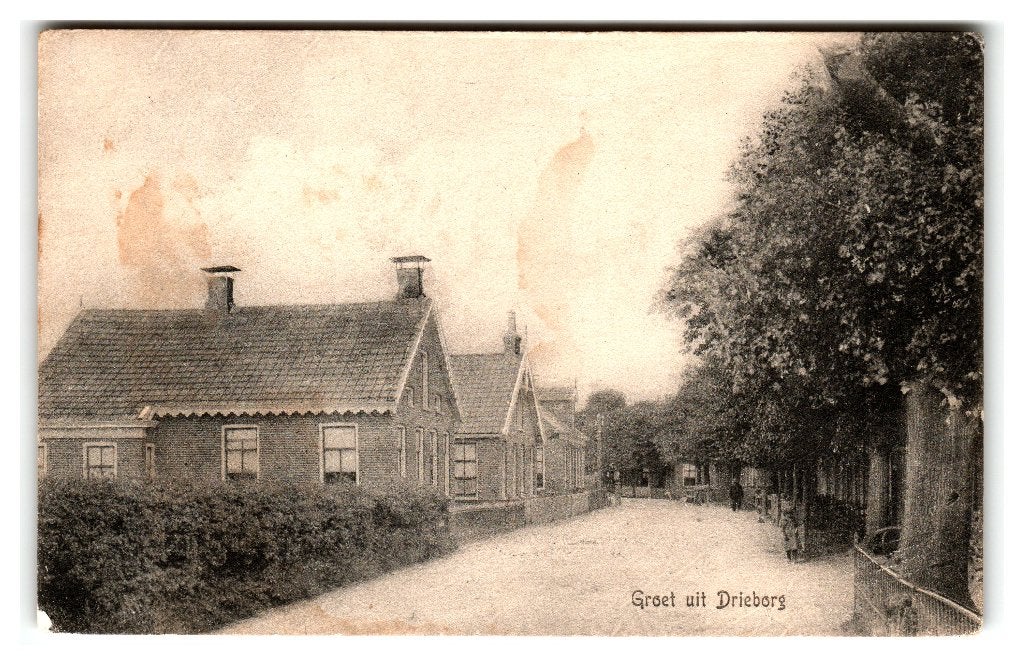 Drieborg, Groet uit Drieborg, Verzenden, 1920 tot 1940, Gelopen, Groningen
