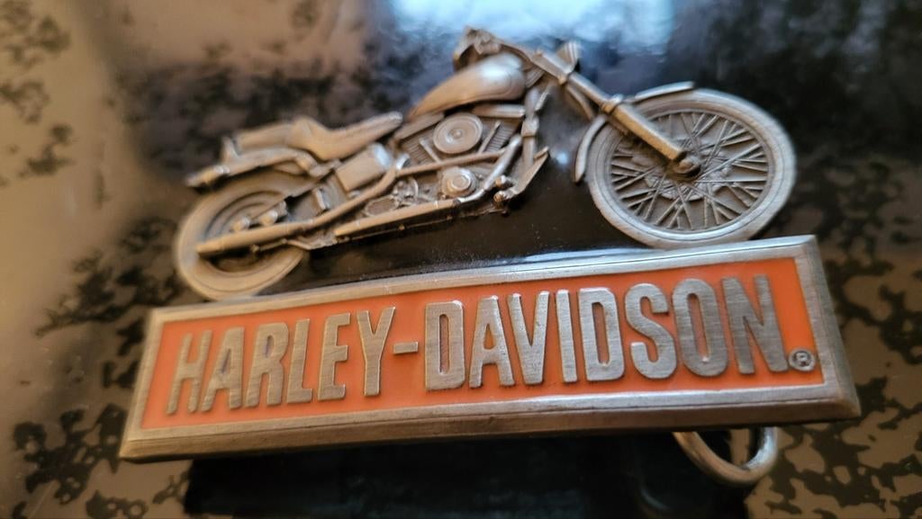 Harley Davidson Riem Buckle - Zwart/Oranje - Zware Kwaliteit, Kleding | Heren, Losse buckle of gesp, Verzenden, Zwart, Nieuw