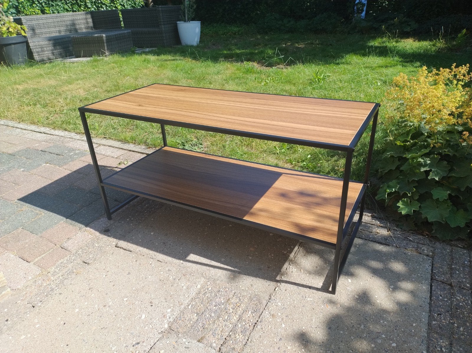 Mango hout zwart metalen look tafel, Huis en Inrichting, Tafels | Sidetables, Ophalen, 25 tot 50 cm, 50 tot 100 cm