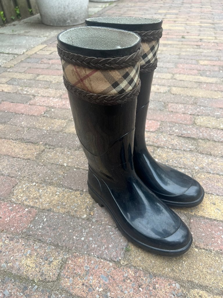 Burberry regen laarzen, Ophalen, Zwart, Burberry, Regenlaarzen