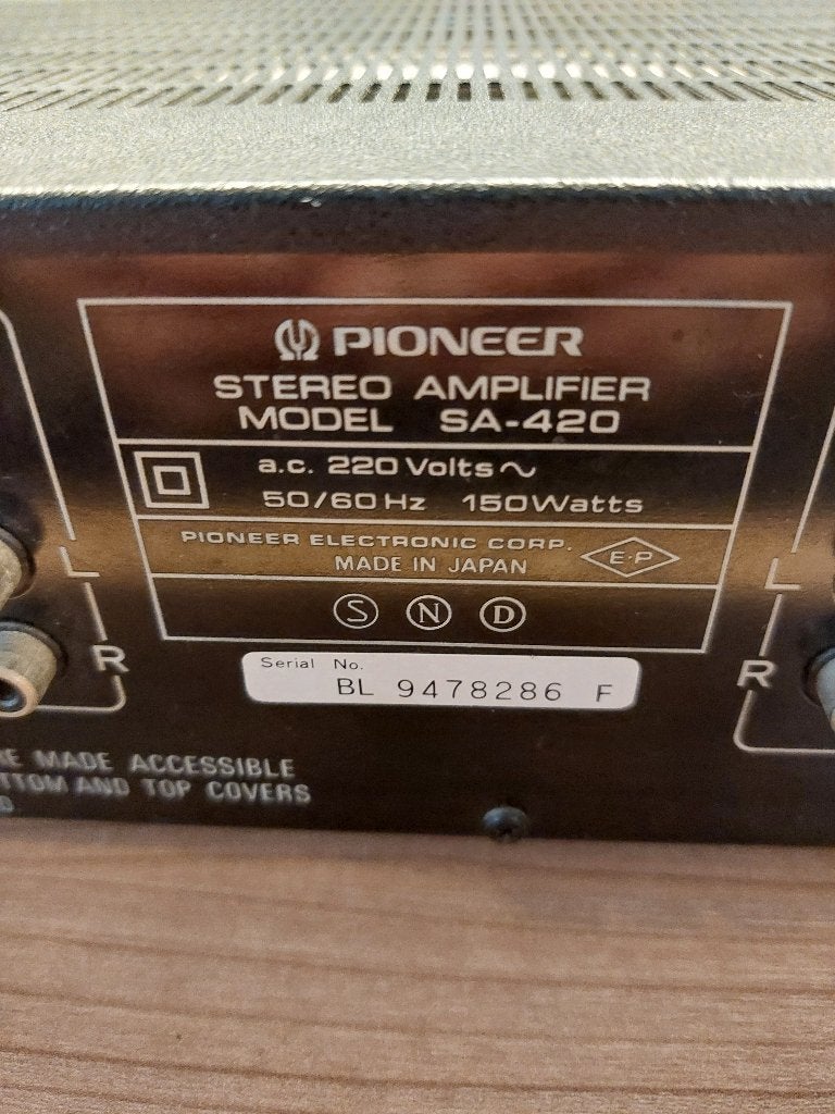 Pioneer SA 420 versterker, Ophalen of Verzenden, Gebruikt, Minder dan 60 watt, Pioneer