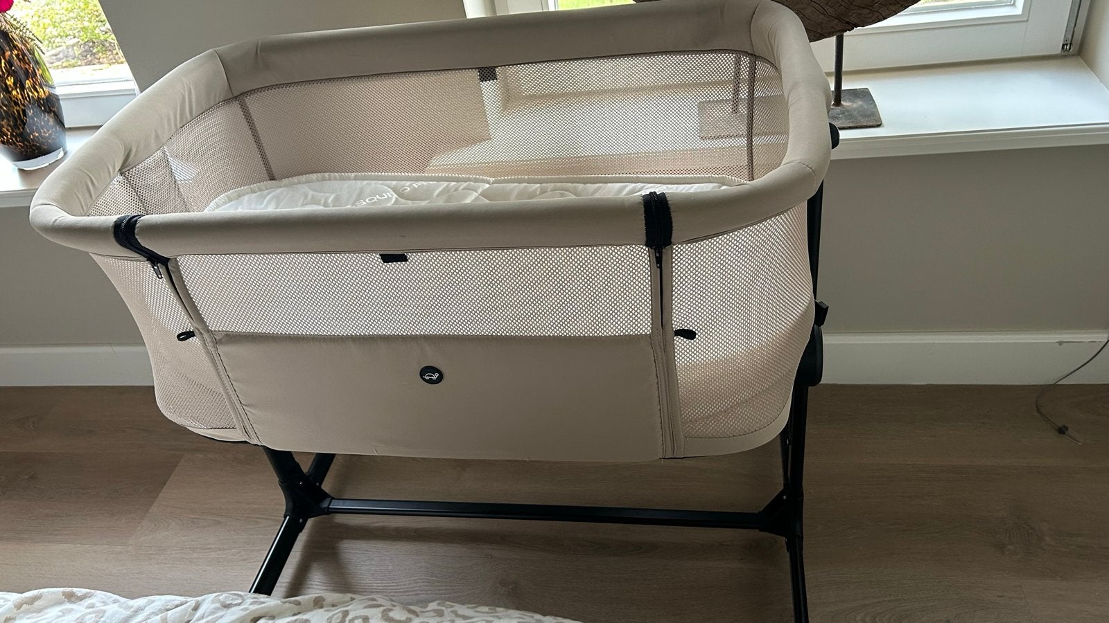 Puck Co-Sleeper Jens Clay met extra dik matras, Ophalen, Verstelbaar, Zo goed als nieuw, Overige kleuren