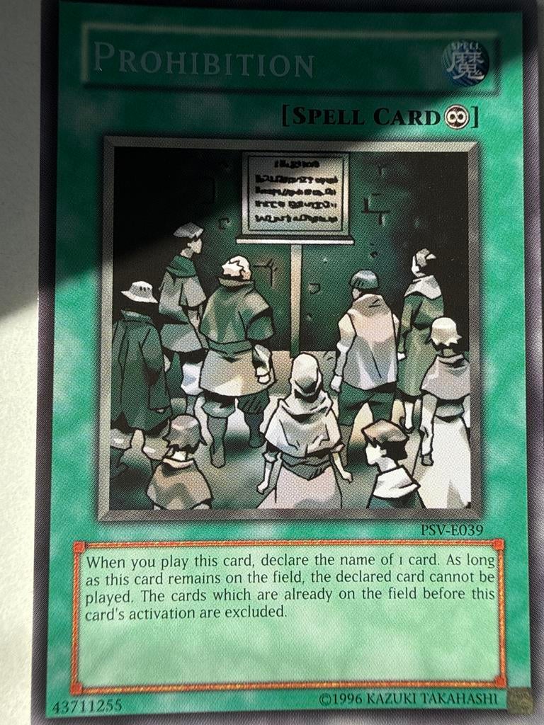 Yu-Gi-Oh! Prohibition Spell Card PSV-E039, Ophalen of Verzenden, Gebruikt, Losse kaart
