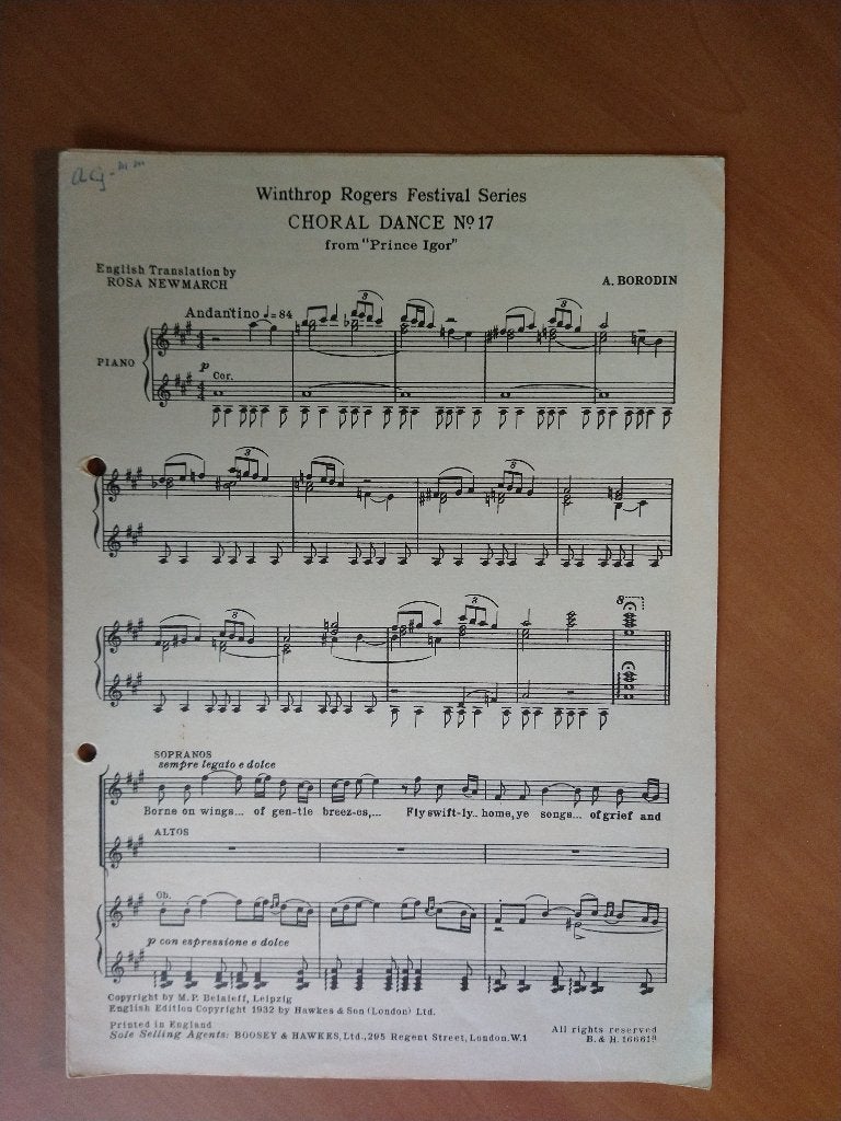 Borodin. Winthrop Rogers Festival Series - Choral Dance 17, Ophalen of Verzenden, Zo goed als nieuw, Artiest