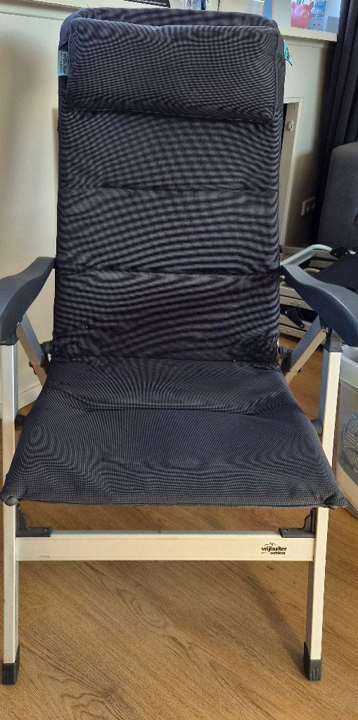 4 grijze camping stoelen van de Vrijbuiter, Caravans en Kamperen, Kampeermeubelen, Ophalen, Zo goed als nieuw, Campingstoel
