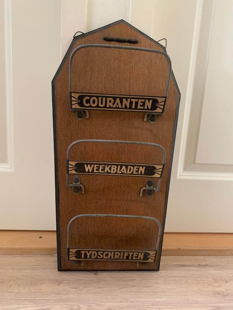 Antieke tijdschriftenhouder, Huis en Inrichting, Ophalen, Gebruikt
