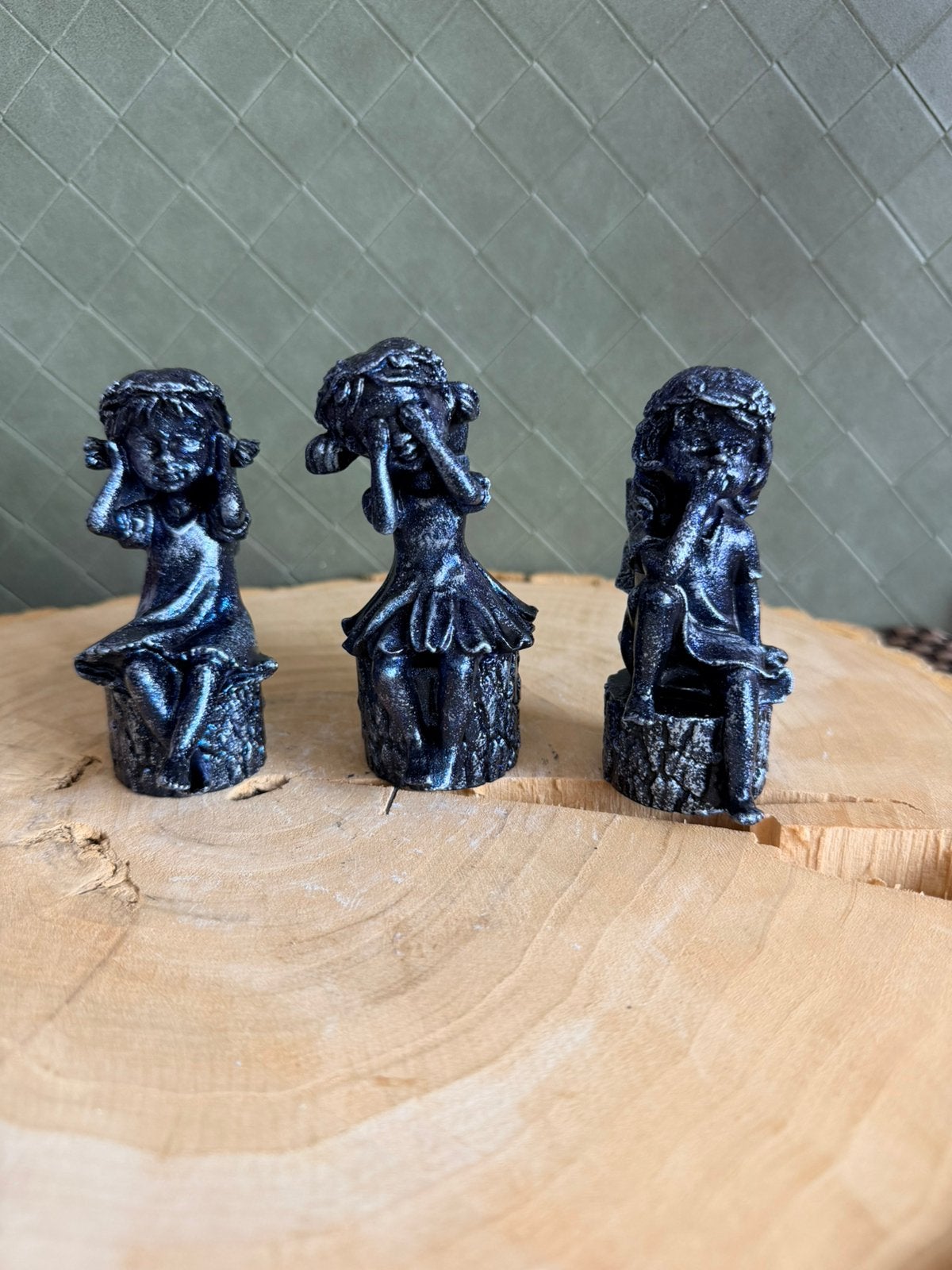 Elfjes Horen zien en zwijgen. Handmade, Verzamelen, Beelden en Beeldjes, Nieuw, Fantasy, Ophalen of Verzenden