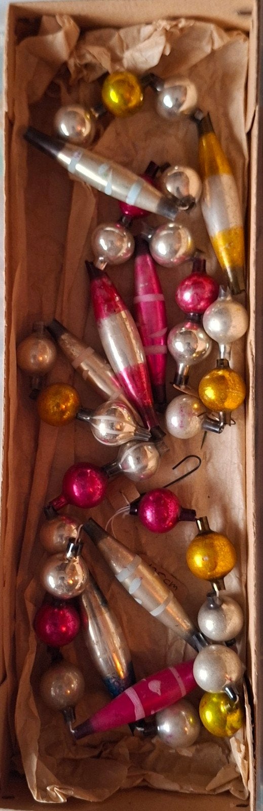 antieke feathertree glas kralen kerst ketting Duits, Ophalen, Gebruikt