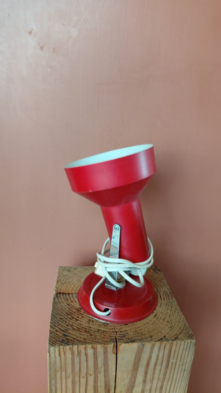 Vintage Rode wandlamp - Jaren '70 Stijl, Gebruikt, Vintage, Ophalen of Verzenden, Rood
