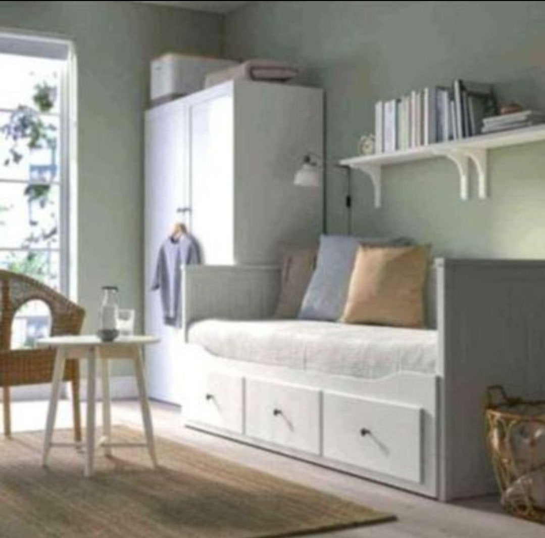 Ikea Hemnes sofa bed,perfect condition,incl. 2 good mattress, Ophalen, Zo goed als nieuw, Tweepersoons