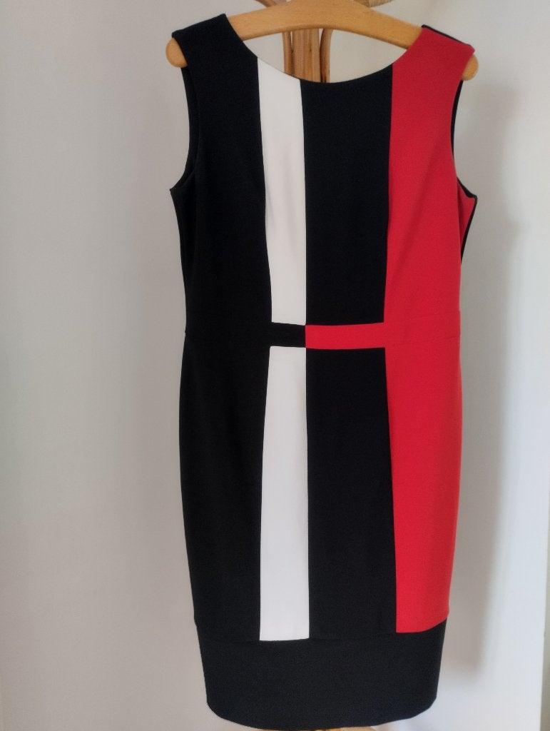 Joseph Ribkoff zomerjurk zwart/wit/rood maat 42, Zwart, Maat 42/44 (L), Joseph Ribkoff, Ophalen of Verzenden