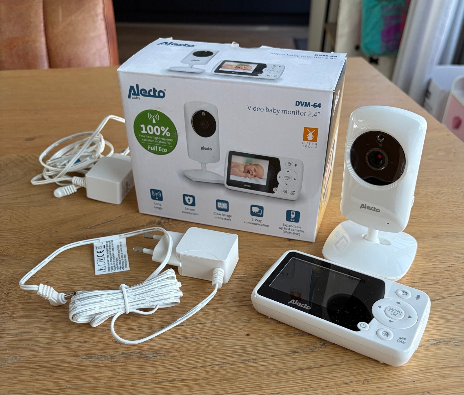 NIEUW: Alecto DVM-64 Video Babyfoon 2.4", Kinderen en Baby's, Ophalen, Nieuw, 250 meter of meer, Camera