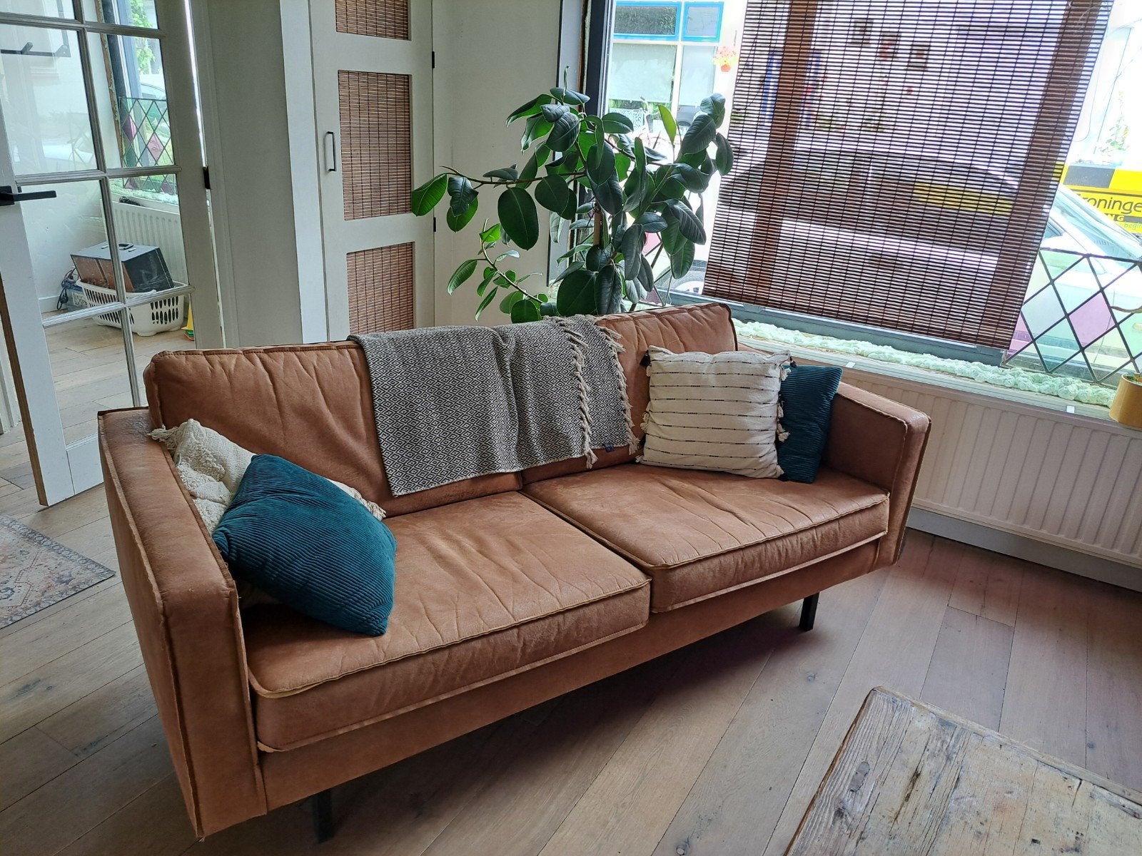 Rodeo Cognac 2,5-zits bank - Nette staat, Ophalen
