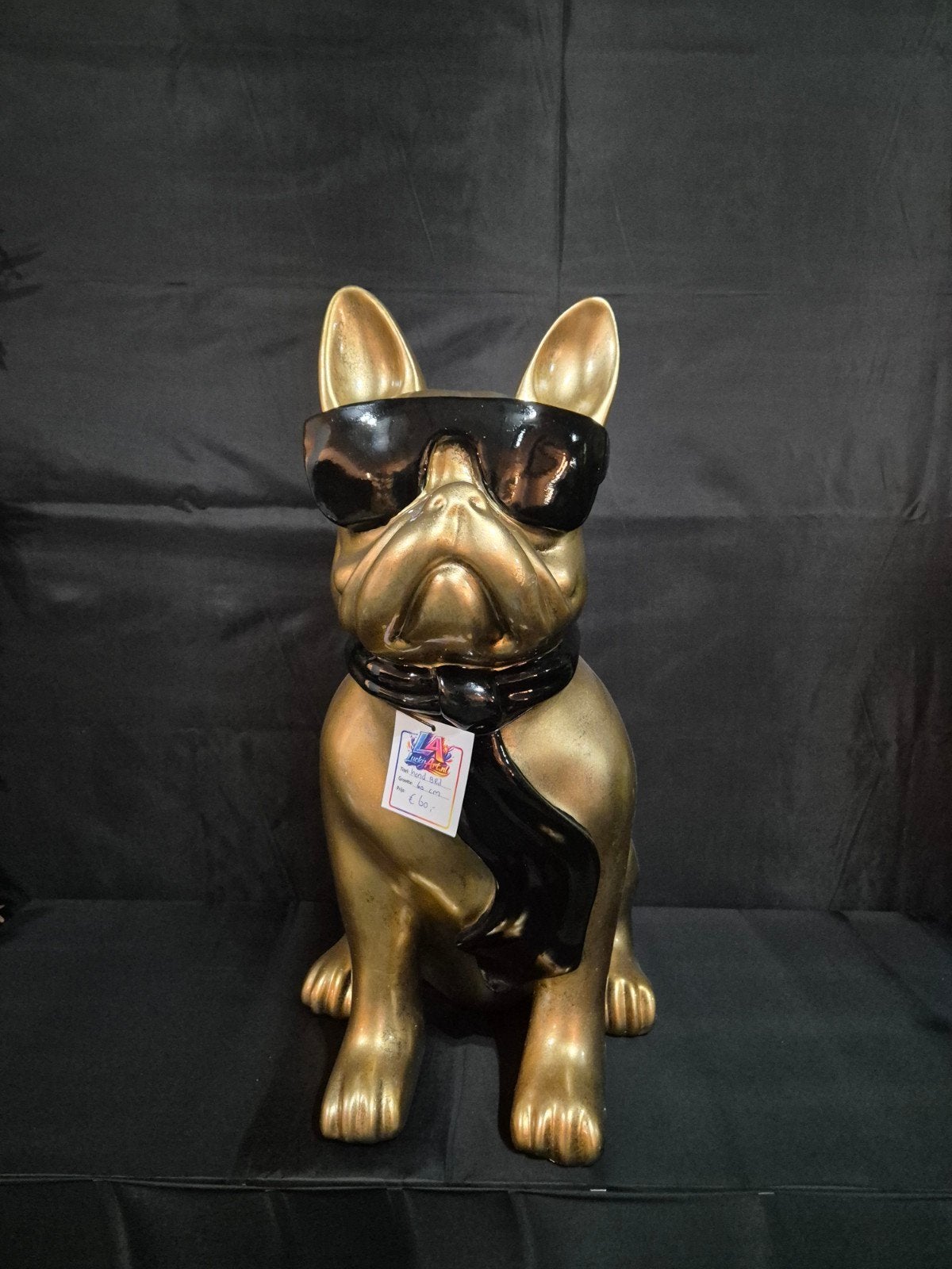 Gouden Bulldog Beeld met Zonnebril - 60cm, Ophalen, Nieuw, Dier