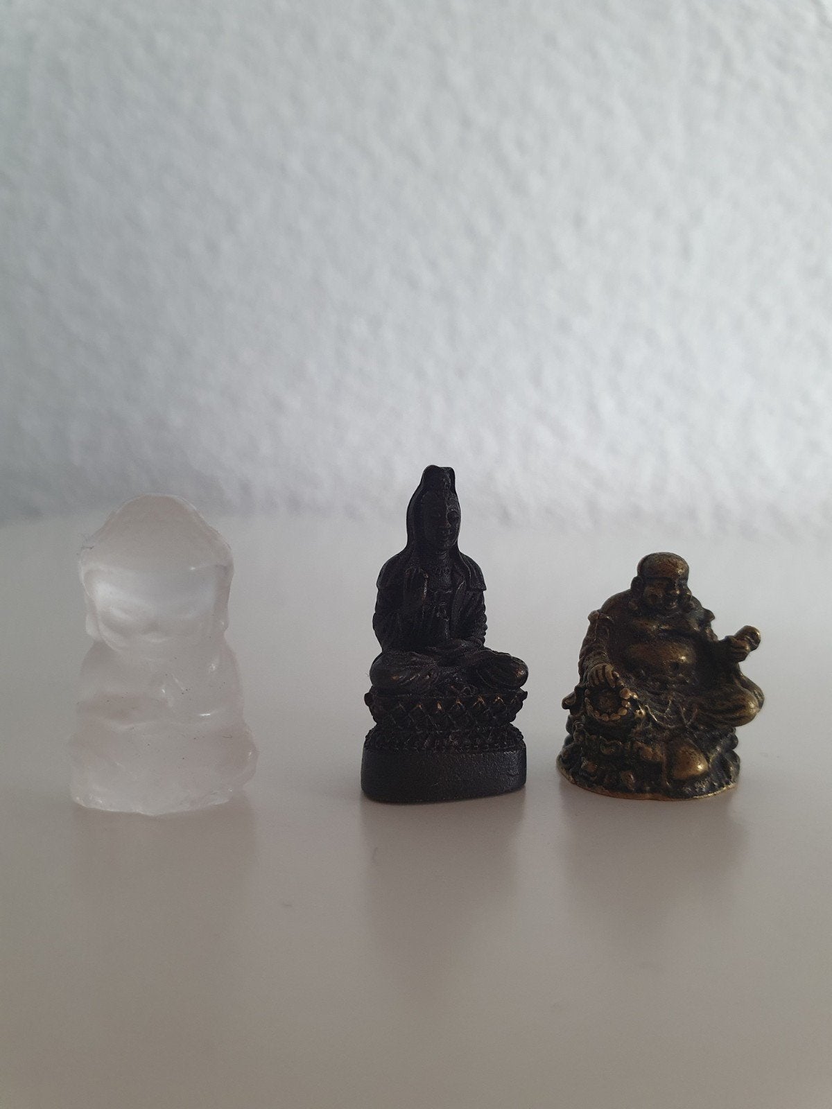 mini boeddha beeldjes edelsteen en messing, Ophalen of Verzenden, Gebruikt, Fantasy