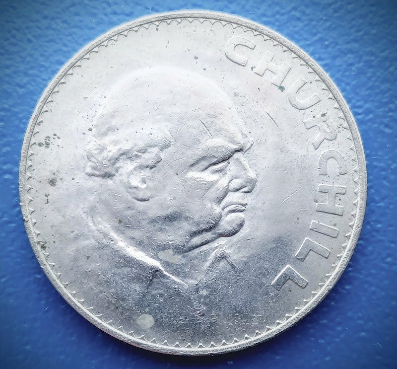 1 Crown - Elizabeth II Churchill Herdenkingsuitgifte 1965, Verzenden, Overige landen, Losse munt