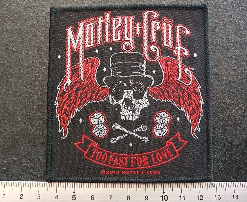 Motley Crue leuke  nieuwe too fast for love patch m20, Ophalen of Verzenden, Nieuw, Kleding