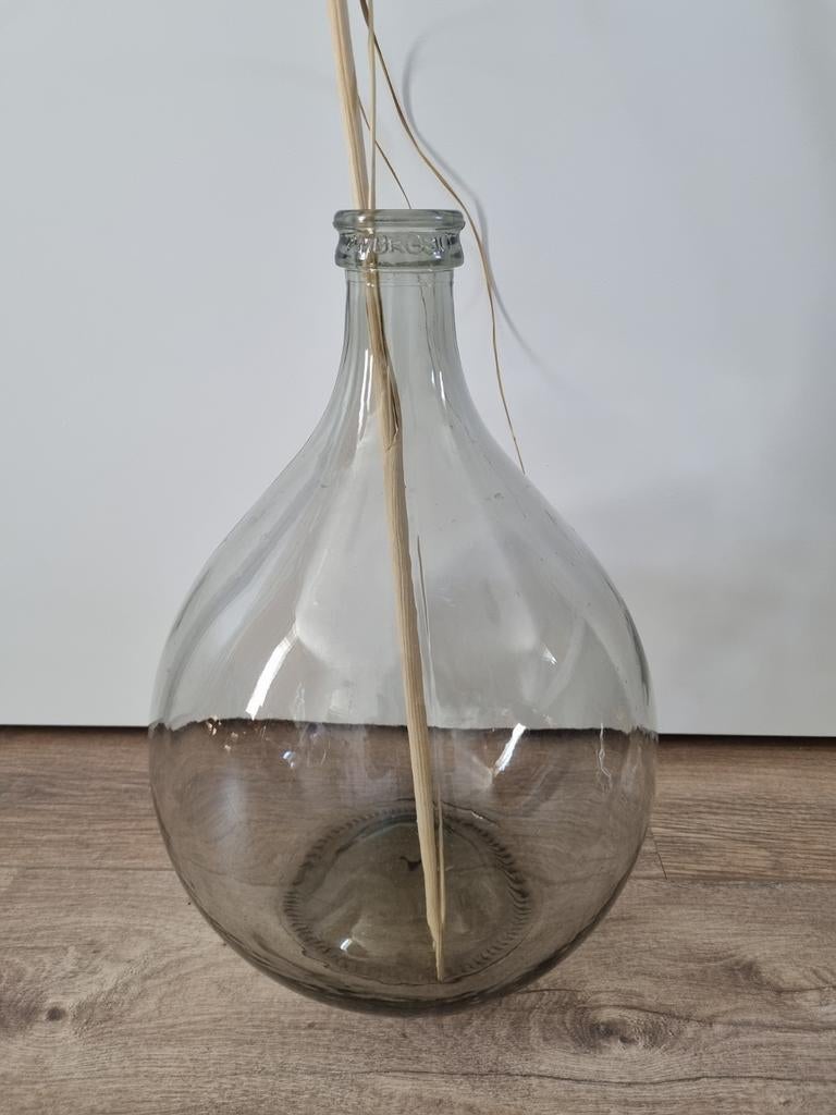 Vintage glazen Italiaanse gistfles Ambrosio, Huis en Inrichting, Woonaccessoires | Vazen, Gebruikt, Overige kleuren, Ophalen of Verzenden