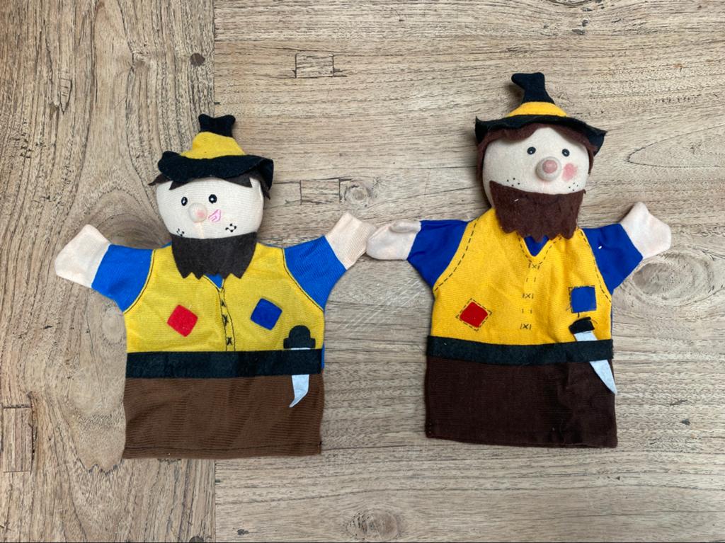 Handpop/poppenkastpop zwerver/boef, zgan, losse verkoop, Ophalen of Verzenden, Zo goed als nieuw, Overige typen