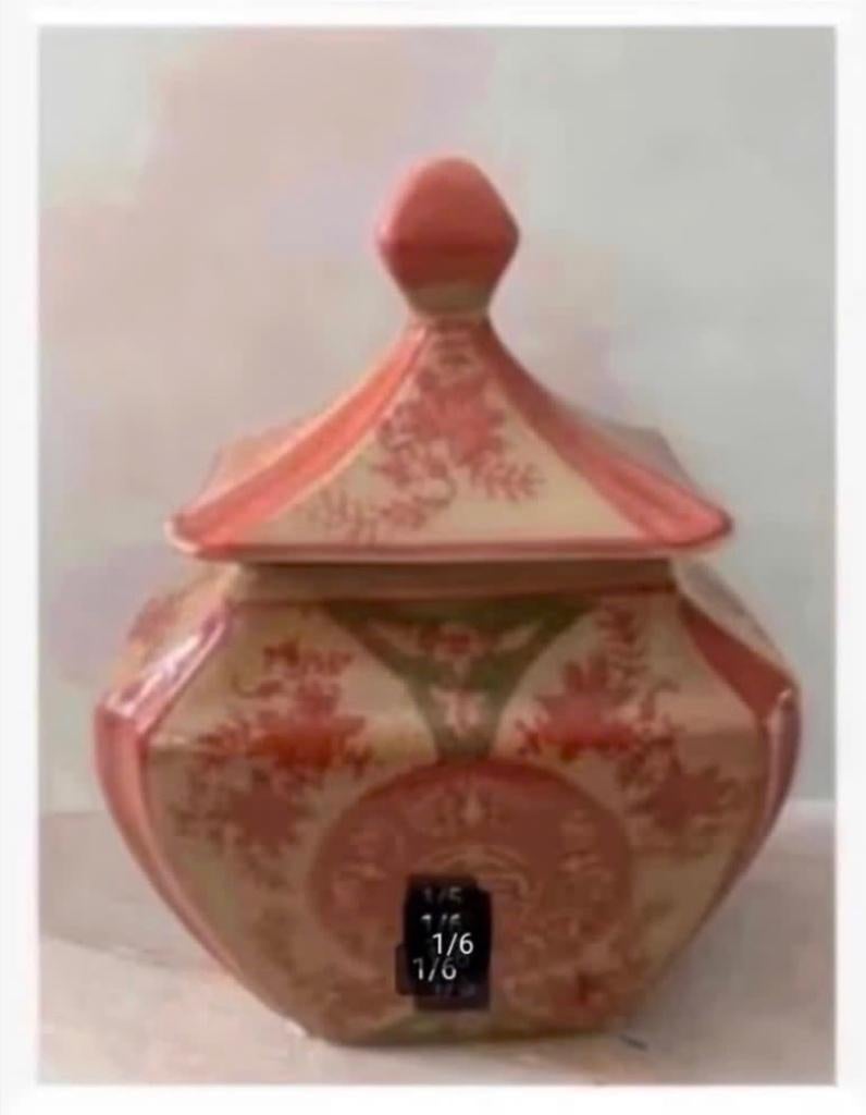 Porselein brocante Chinese pot, met deksel, Antiek en Kunst, Curiosa en Brocante, Ophalen of Verzenden