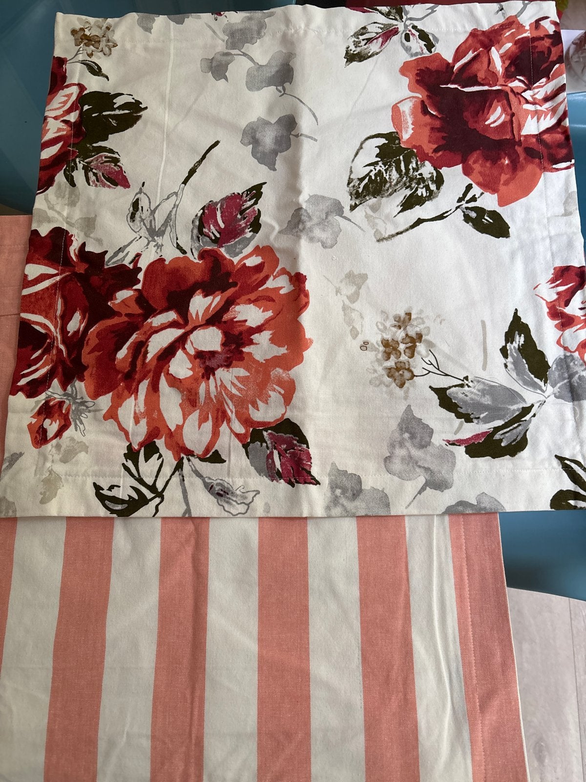 4x Kussenhoes 50x50 cm met bloem- en streepmotief, Huis en Inrichting, Woonaccessoires | Kussens, Meerkleurig, Nieuw, Ophalen of Verzenden